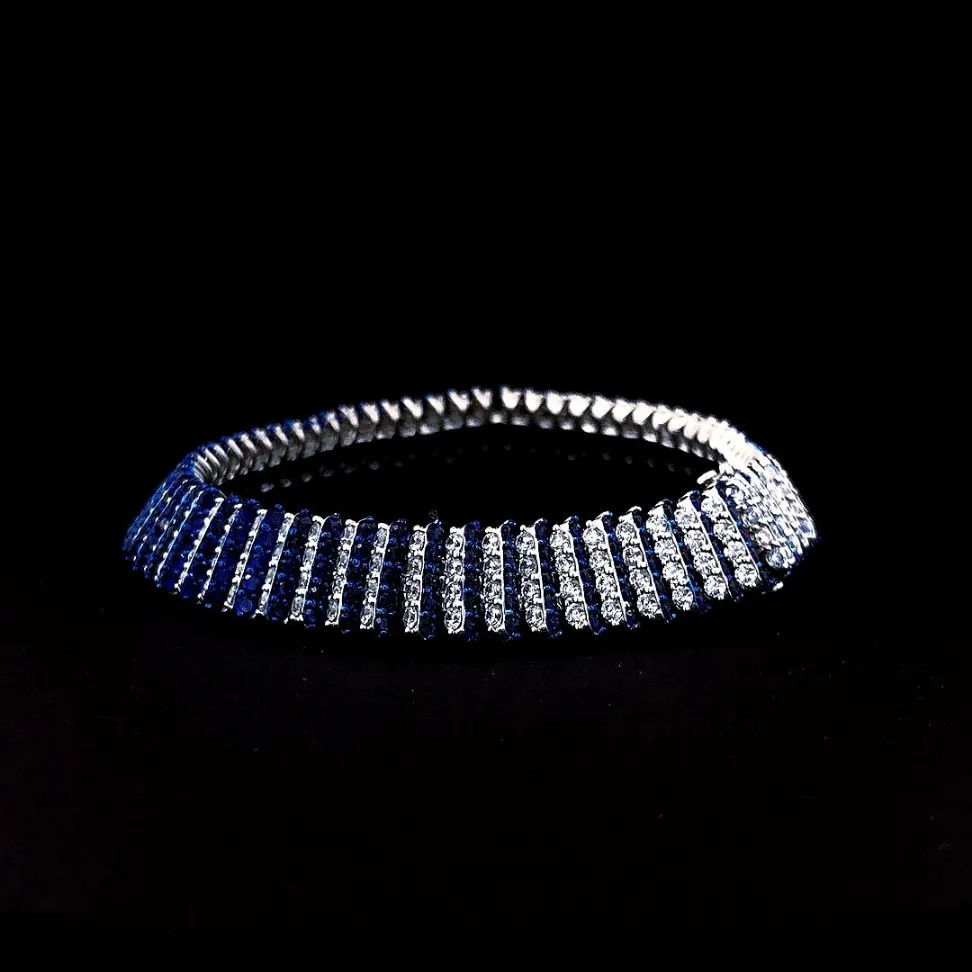 Azure Elegance Diamond Tennis Bracelet