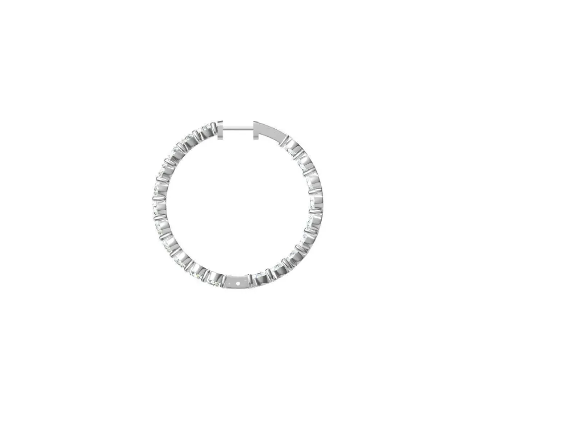 Eternal Circle Diamond Hoops Earrings