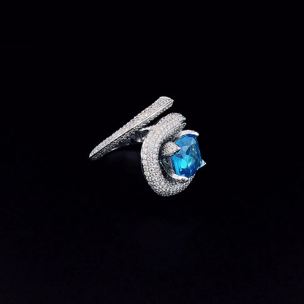 Azure Orbit Diamond Ring