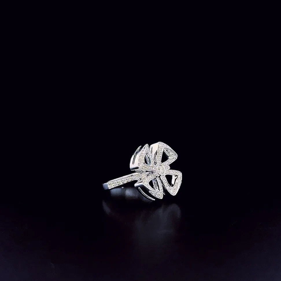 Diamond Whisper Abstract Ring