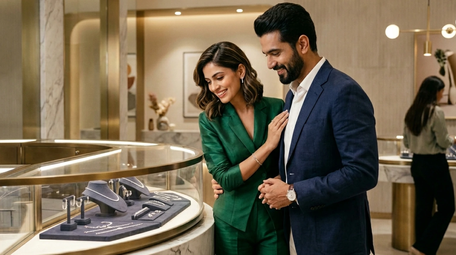 Fashion-forward lab-grown diamond jewelry display for modern luxury buyers